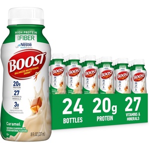 image:imageBOOST High Protein with Fiber Ready to Drink Complete Nutritional Drink Rich Chocolate 8 fl oz Bottle 24 PackCaramel