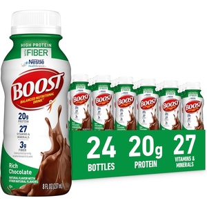 image:imageBOOST High Protein with Fiber Ready to Drink Complete Nutritional Drink Rich Chocolate 8 fl oz Bottle 24 PackRich Milk Chocolate