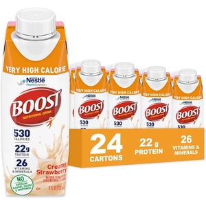 image:imageBOOST Very High Calorie Nutritional Drink  Helps Weight Gain amp Maintenance  530 Calories  26 Vitamins amp Minerals  22 g Protein  CalorieDense Nutritional Drink  Chocolate  8 fl oz Pack of 24Strawberry