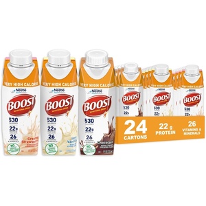 image:imageBOOST Very High Calorie Nutritional Drink  Helps Weight Gain amp Maintenance  530 Calories  26 Vitamins amp Minerals  22 g Protein  CalorieDense Nutritional Drink  Chocolate  8 fl oz Pack of 24Variety Pack